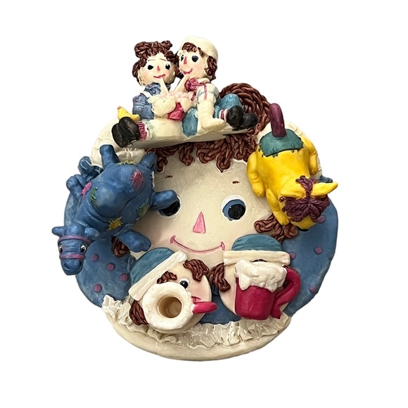 1997 Popular Imports Raggedy Ann & Andy Tea Set Resin Kids Collectable Vintage - Picture 2 of 5